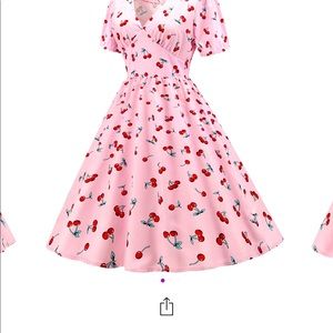 Sucrefas Women’s Medium Cherry Fit & Flare Dress